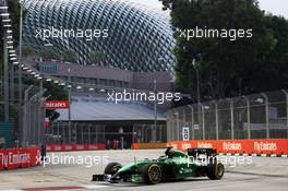 Kamui Kobayashi (JPN) Caterham CT05. 19.09.2014. Formula 1 World Championship, Rd 14, Singapore Grand Prix, Singapore, Singapore, Practice Day.