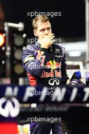 Sebastian Vettel (GER) Red Bull Racing RB10 stops at the end of FP1. 19.09.2014. Formula 1 World Championship, Rd 14, Singapore Grand Prix, Singapore, Singapore, Practice Day.