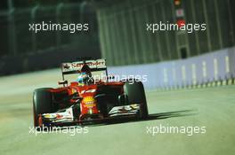 Fernando Alonso (ESP) Ferrari F14-T. 19.09.2014. Formula 1 World Championship, Rd 14, Singapore Grand Prix, Singapore, Singapore, Practice Day.