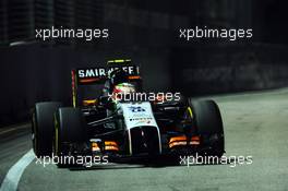 Sergio Perez (MEX) Sahara Force India F1 VJM07. 19.09.2014. Formula 1 World Championship, Rd 14, Singapore Grand Prix, Singapore, Singapore, Practice Day.