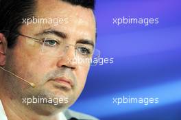 Eric Boullier (FRA) McLaren Racing Director in the FIA Press Conference. 19.09.2014. Formula 1 World Championship, Rd 14, Singapore Grand Prix, Singapore, Singapore, Practice Day.