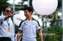 Kamui Kobayashi (JPN) Caterham. 19.09.2014. Formula 1 World Championship, Rd 14, Singapore Grand Prix, Singapore, Singapore, Practice Day.