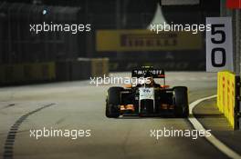 Sergio Perez (MEX) Sahara Force India F1 VJM07. 21.09.2014. Formula 1 World Championship, Rd 14, Singapore Grand Prix, Singapore, Singapore, Race Day.