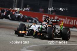 Nico Hulkenberg (GER), Sahara Force India  21.09.2014. Formula 1 World Championship, Rd 14, Singapore Grand Prix, Singapore, Singapore, Race Day.