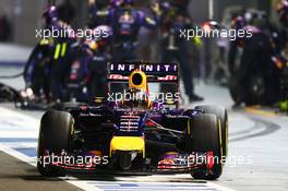 Sebastian Vettel (GER) Red Bull Racing RB10. 21.09.2014. Formula 1 World Championship, Rd 14, Singapore Grand Prix, Singapore, Singapore, Race Day.