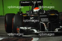 Adrian Sutil (GER) Sauber C33. 21.09.2014. Formula 1 World Championship, Rd 14, Singapore Grand Prix, Singapore, Singapore, Race Day.