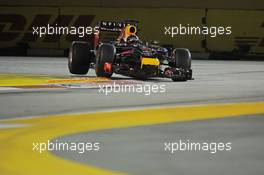 Sebastian Vettel (GER) Red Bull Racing RB10. 20.09.2014. Formula 1 World Championship, Rd 14, Singapore Grand Prix, Singapore, Singapore, Qualifying Day.
