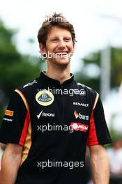 Romain Grosjean (FRA) Lotus F1 Team. 20.09.2014. Formula 1 World Championship, Rd 14, Singapore Grand Prix, Singapore, Singapore, Qualifying Day.