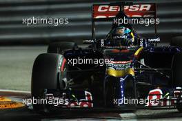 Jean-Eric Vergne (FRA) Scuderia Toro Rosso STR9. 20.09.2014. Formula 1 World Championship, Rd 14, Singapore Grand Prix, Singapore, Singapore, Qualifying Day.