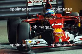Fernando Alonso (ESP) Ferrari F14-T. 20.09.2014. Formula 1 World Championship, Rd 14, Singapore Grand Prix, Singapore, Singapore, Qualifying Day.