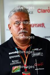 Dr. Vijay Mallya (IND) Sahara Force India F1 Team Owner. 20.09.2014. Formula 1 World Championship, Rd 14, Singapore Grand Prix, Singapore, Singapore, Qualifying Day.