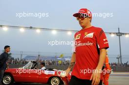 Kimi Raikkonen (FIN) Ferrari on the drivers parade. 21.09.2014. Formula 1 World Championship, Rd 14, Singapore Grand Prix, Singapore, Singapore, Race Day.