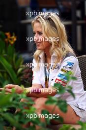 Jennifer Becks (GER), girlfriend of Adrian Sutil (GER) Sauber. 21.09.2014. Formula 1 World Championship, Rd 14, Singapore Grand Prix, Singapore, Singapore, Race Day.