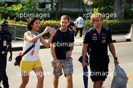 Sebastian Vettel (GER) Red Bull Racing. 21.09.2014. Formula 1 World Championship, Rd 14, Singapore Grand Prix, Singapore, Singapore, Race Day.