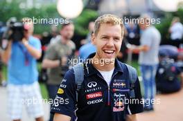 Sebastian Vettel (GER) Red Bull Racing. 18.09.2014. Formula 1 World Championship, Rd 14, Singapore Grand Prix, Singapore, Singapore, Preparation Day.