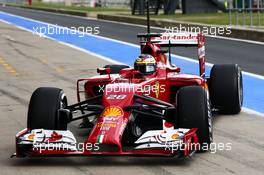 Pedro De La Rosa (ESP) Ferrari F14-T Development Driver. 08.07.2014. Formula One Testing, Silverstone, England, Tuesday.