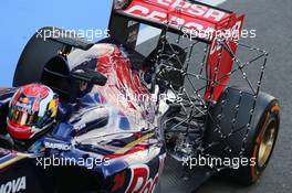 Daniil Kvyat (RUS) Scuderia Toro Rosso STR9 running sensor equipment. 09.07.2014. Formula One Testing, Silverstone, England, Wednesday.