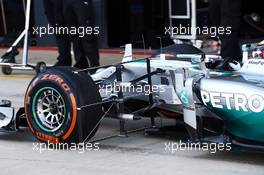 Lewis Hamilton (GBR) Mercedes AMG F1 W05 running sensor equipment. 09.07.2014. Formula One Testing, Silverstone, England, Wednesday.