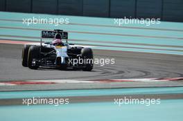 Jenson Button (GBR) McLaren MP4-29. 21.11.2014. Formula 1 World Championship, Rd 19, Abu Dhabi Grand Prix, Yas Marina Circuit, Abu Dhabi, Practice Day.