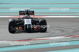Nico Hulkenberg (GER) Sahara Force India F1 VJM07. 21.11.2014. Formula 1 World Championship, Rd 19, Abu Dhabi Grand Prix, Yas Marina Circuit, Abu Dhabi, Practice Day.