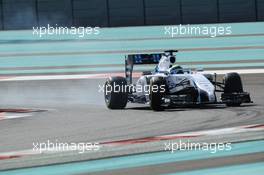 Felipe Massa (BRA) Williams FW36 locks up under braking. 21.11.2014. Formula 1 World Championship, Rd 19, Abu Dhabi Grand Prix, Yas Marina Circuit, Abu Dhabi, Practice Day.