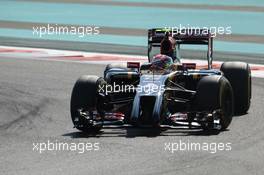 Pastor Maldonado (VEN) Lotus F1 E21. 21.11.2014. Formula 1 World Championship, Rd 19, Abu Dhabi Grand Prix, Yas Marina Circuit, Abu Dhabi, Practice Day.