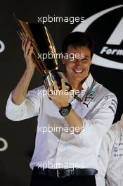 Toto Wolff (GER) Mercedes AMG F1 Shareholder and Executive Director celebrates on the podium. 23.11.2014. Formula 1 World Championship, Rd 19, Abu Dhabi Grand Prix, Yas Marina Circuit, Abu Dhabi, Race Day.