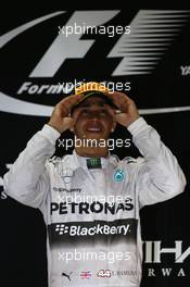 1st place and World Champion Lewis Hamilton (GBR) Mercedes AMG F1 W05. 23.11.2014. Formula 1 World Championship, Rd 19, Abu Dhabi Grand Prix, Yas Marina Circuit, Abu Dhabi, Race Day.