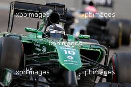 Kamui Kobayashi (JPN), Caterham F1 Team  23.11.2014. Formula 1 World Championship, Rd 19, Abu Dhabi Grand Prix, Yas Marina Circuit, Abu Dhabi, Race Day.