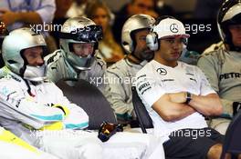 Nick Hamilton (GBR), brother of Lewis Hamilton (GBR) Mercedes AMG F1, watches the race with the team. 23.11.2014. Formula 1 World Championship, Rd 19, Abu Dhabi Grand Prix, Yas Marina Circuit, Abu Dhabi, Race Day.