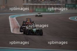 Kamui Kobayashi (JPN) Caterham CT05. 23.11.2014. Formula 1 World Championship, Rd 19, Abu Dhabi Grand Prix, Yas Marina Circuit, Abu Dhabi, Race Day.