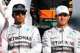 Nico Rosberg (GER), Mercedes AMG F1 Team and Lewis Hamilton (GBR), Mercedes AMG F1 Team  23.11.2014. Formula 1 World Championship, Rd 19, Abu Dhabi Grand Prix, Yas Marina Circuit, Abu Dhabi, Race Day.