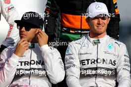 Lewis Hamilton (GBR), Mercedes AMG F1 Team and Nico Rosberg (GER), Mercedes AMG F1 Team  23.11.2014. Formula 1 World Championship, Rd 19, Abu Dhabi Grand Prix, Yas Marina Circuit, Abu Dhabi, Race Day.