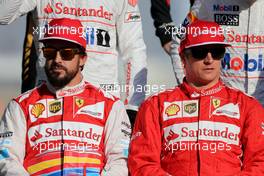Fernando Alonso (ESP), Scuderia Ferrari and Kimi Raikkonen (FIN), Scuderia Ferrari  23.11.2014. Formula 1 World Championship, Rd 19, Abu Dhabi Grand Prix, Yas Marina Circuit, Abu Dhabi, Race Day.