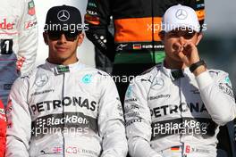 Lewis Hamilton (GBR), Mercedes AMG F1 Team and Nico Rosberg (GER), Mercedes AMG F1 Team  23.11.2014. Formula 1 World Championship, Rd 19, Abu Dhabi Grand Prix, Yas Marina Circuit, Abu Dhabi, Race Day.