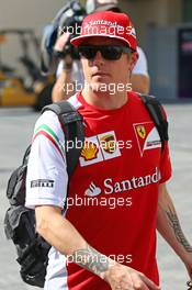 Kimi Raikkonen (FIN) Ferrari. 20.11.2014. Formula 1 World Championship, Rd 19, Abu Dhabi Grand Prix, Yas Marina Circuit, Abu Dhabi, Preparation Day.