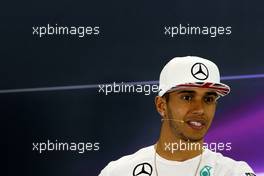 Lewis Hamilton (GBR), Mercedes AMG F1 Team at the FIA Press Conference 20.11.2014. Formula 1 World Championship, Rd 19, Abu Dhabi Grand Prix, Yas Marina Circuit, Abu Dhabi, Preparation Day.