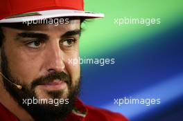 Fernando Alonso (ESP) Ferrari in the FIA Press Conference. 20.11.2014. Formula 1 World Championship, Rd 19, Abu Dhabi Grand Prix, Yas Marina Circuit, Abu Dhabi, Preparation Day.