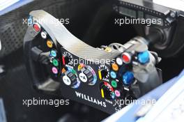 Williams FW36 steering wheel. 20.11.2014. Formula 1 World Championship, Rd 19, Abu Dhabi Grand Prix, Yas Marina Circuit, Abu Dhabi, Preparation Day.