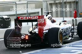 Max Verstappen (NLD) Scuderia Toro Rosso STR9 Test Driver running sensor equipment. 25.11.2014. Formula 1 Testing, Day One, Yas Marina Circuit, Abu Dhabi, Tuesday.