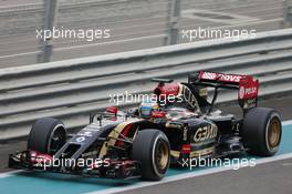 Charles Pic (FRA) Lotus F1 E22 Third Driver. 25.11.2014. Formula 1 Testing, Day One, Yas Marina Circuit, Abu Dhabi, Tuesday.