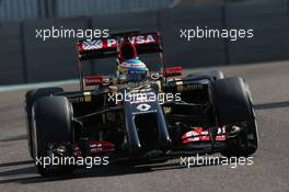 Charles Pic (FRA) Lotus F1 E22 Third Driver. 25.11.2014. Formula 1 Testing, Day One, Yas Marina Circuit, Abu Dhabi, Tuesday.