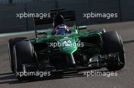 Will Stevens (GBR) Caterham CT05. 25.11.2014. Formula 1 Testing, Day One, Yas Marina Circuit, Abu Dhabi, Tuesday.