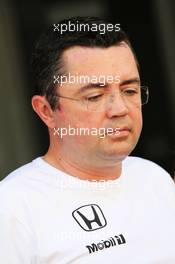 Eric Boullier (FRA) McLaren Racing Director. 25.11.2014. Formula 1 Testing, Day One, Yas Marina Circuit, Abu Dhabi, Tuesday.