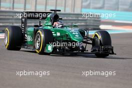 Will Stevens (GBR), Caterham F1 Team  26.11.2014. Formula 1 Testing, Day Two, Yas Marina Circuit, Abu Dhabi, Wednesday.
