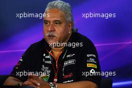 Dr. Vijay Mallya (IND) Sahara Force India F1 Team Owner in the FIA Press Conference. 31.10.2014. Formula 1 World Championship, Rd 17, United States Grand Prix, Austin, Texas, USA, Practice Day.