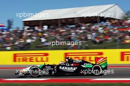 Sergio Perez (MEX) Sahara Force India F1 VJM07. 31.10.2014. Formula 1 World Championship, Rd 17, United States Grand Prix, Austin, Texas, USA, Practice Day.