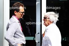 (L to R): Mark Perkins (GBR) Driver Manager with Bernie Ecclestone (GBR). 31.10.2014. Formula 1 World Championship, Rd 17, United States Grand Prix, Austin, Texas, USA, Practice Day.