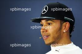 Race winner Lewis Hamilton (GBR) Mercedes AMG F1 in the FIA Press Conference. 02.11.2014. Formula 1 World Championship, Rd 17, United States Grand Prix, Austin, Texas, USA, Race Day.