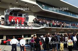 The podium (L to R): Nico Rosberg (GER) Mercedes AMG F1, second; Lewis Hamilton (GBR) Mercedes AMG F1, race winner; Daniel Ricciardo (AUS) Red Bull Racing, third. 02.11.2014. Formula 1 World Championship, Rd 17, United States Grand Prix, Austin, Texas, USA, Race Day.